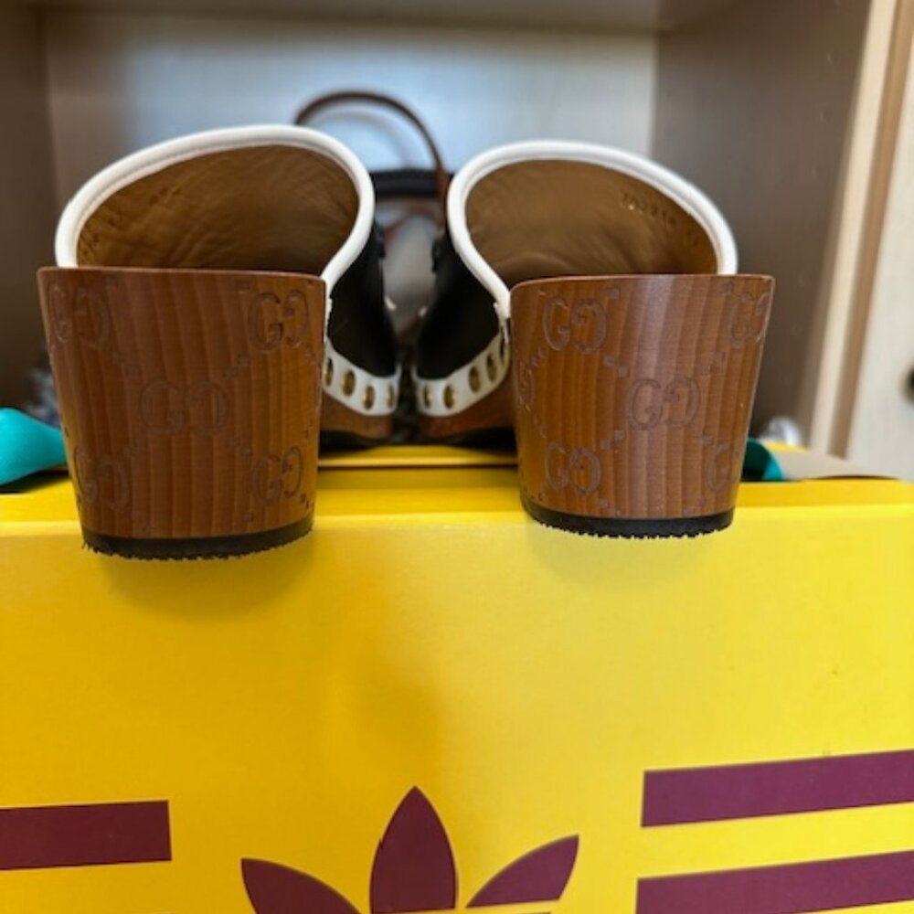 Gucci x Adidas Horse-bit Accent Size 37 Calfskin Clogs/Mules - Picture 4 of 8
